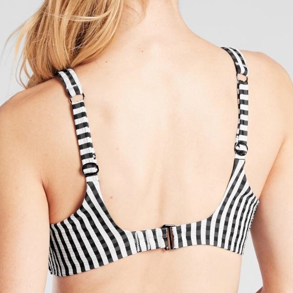 NWT Athleta Seersucker Scoop Bra-sized Bikini Top 40 D/DD - Picture 3 of 6